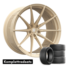 Load image into Gallery viewer, 20 Zoll Komplettradsatz Raffa Wheels RFS‑03 Forged Series Champagner | 9x20 ET30 | LK 5x112 | inkl. Reifenwahl &amp; optional RDKS - CarWorlds GmbH