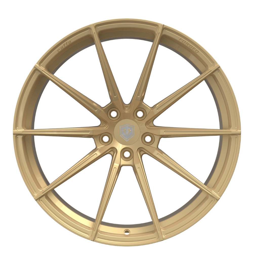 20 Zoll Komplettradsatz Raffa Wheels RFS‑03 Forged Series Champagner | 9x20 ET30 | LK 5x112 | inkl. Reifenwahl & optional RDKS - CarWorlds GmbH
