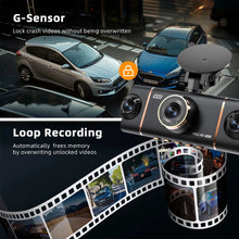 Load image into Gallery viewer, 4 - Kanal Auto Dashcam 1080P - Komplett - Set mit Rückkamera, WLAN + Hardwire Kit + 128GB SD - Karte - CarWorlds GmbH