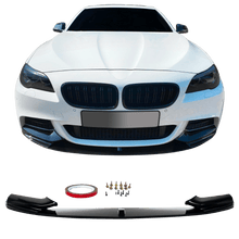 Load image into Gallery viewer, Front Spoiler Lip Bumper Performance Look Black Glossy Suitable for F10 F11 with ABE Suitable for BMW 5 Series F10 Limo 01/10-06/13 + F11 Touring 04/10-