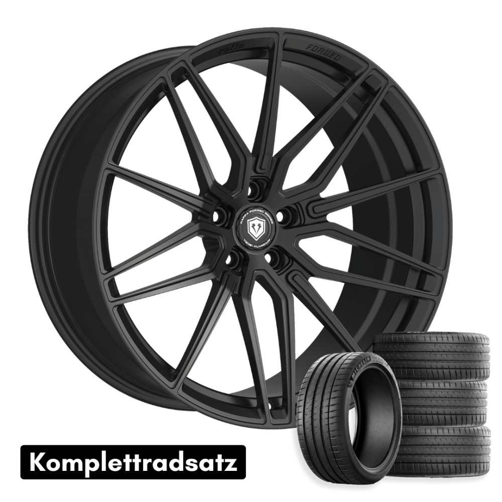 Komplettradsatz Raffa Wheels RFS-01 | Forged Series | Matt Black 10x21