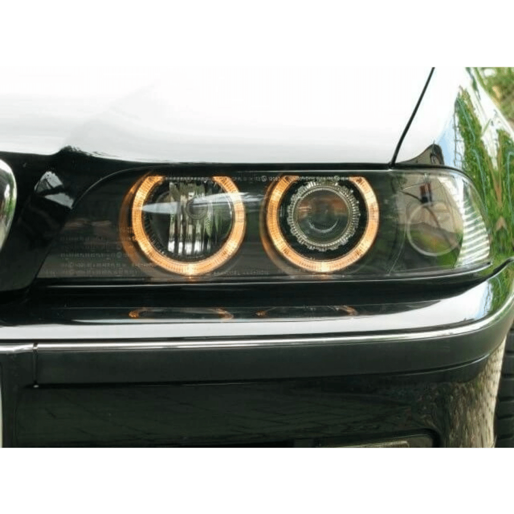 Angel Eyes Xenon Headlights Black Set fits for BMW E39 +2x Osram D2S 00-03