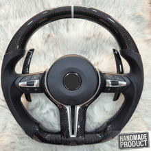 Load image into Gallery viewer, Carbon Fiber Sportlenkrad mit Silber - Trim für BMW F - Serie - CarWorlds GmbH