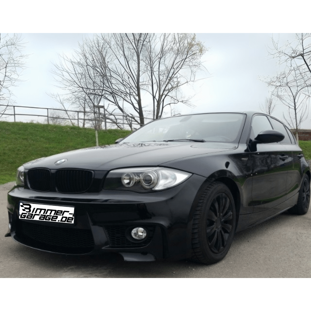 Front Stoßstange + Grill Schwarz passt für BMW 1er E81 E82 E87 E88 nicht M +ABE - CarWorlds GmbH