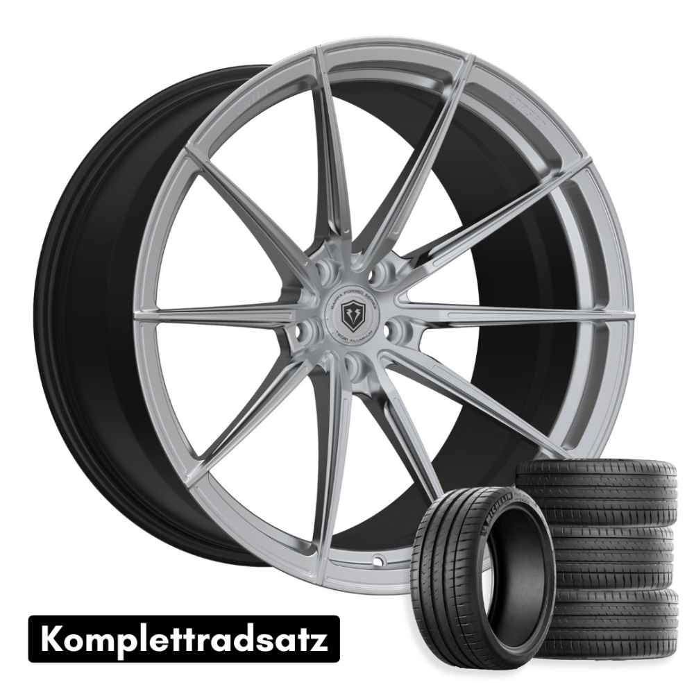 Komplettradsatz Raffa Wheels RFS - 03 | Forged Series | Silver 10,5x20 & 11,5x21 | BMW M4 G82 G83 - CarWorlds GmbH
