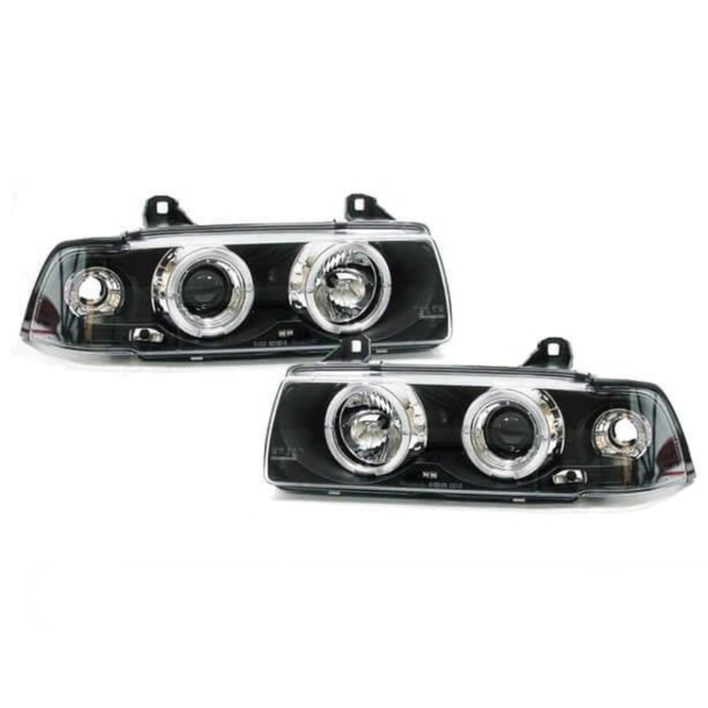 Angel Eyes E36 - Headlights Black - BMW E36 Bj 90-99 Limousine Touring (Compact