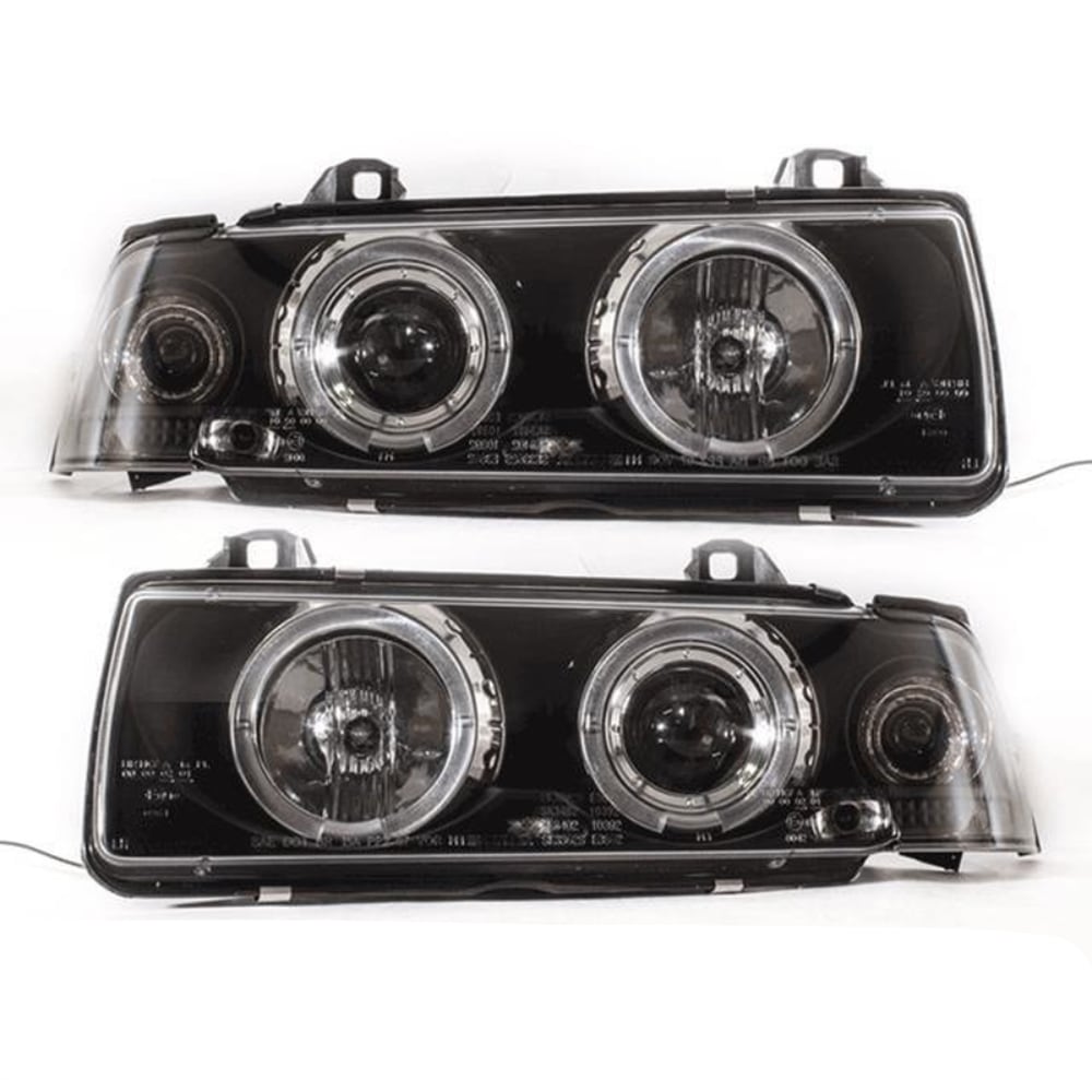 Angel Eyes E36 - Headlights Black - BMW E36 Bj 90-99 Limousine Touring (Compact